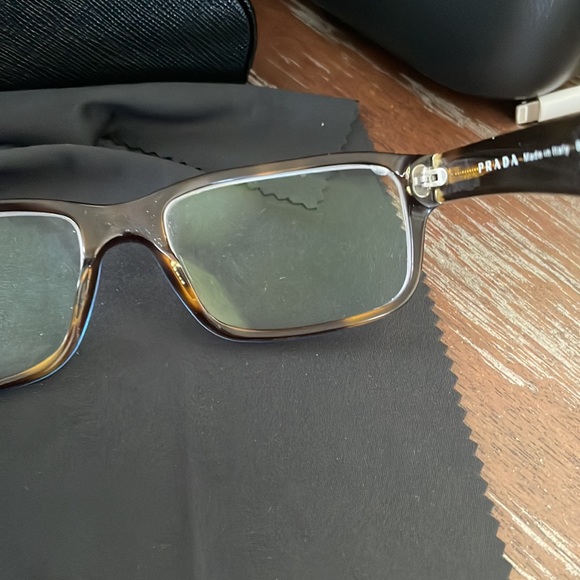 Prada VPR 16M ZXH-101 denim tortoise eyeglasses with cloth and case - Picture 13 of 16